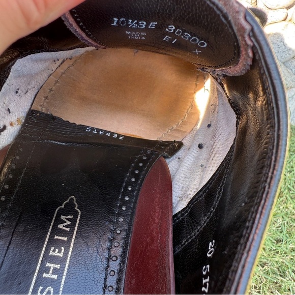 VINTAGE! Florsheim Men's Lexington Wingtip Brogue Dress Shoes Size 10.5 Burgundy - Picture 10 of 10